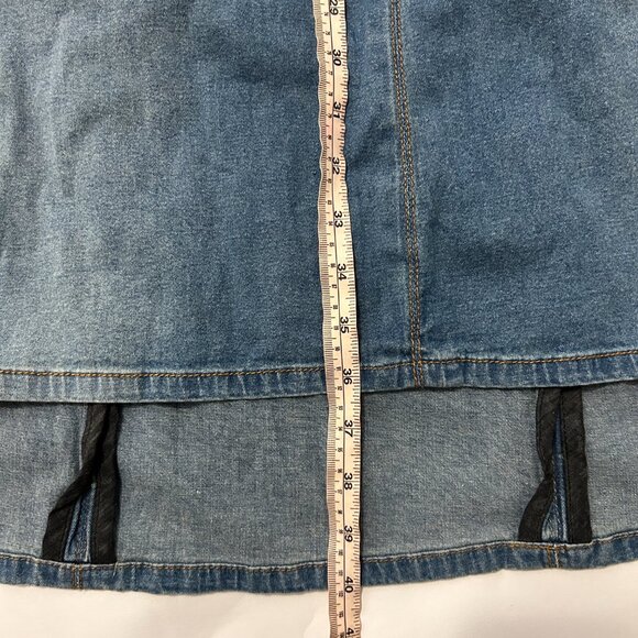 Soft Surroundings Denim Skirt Womens sz Medium Tall Blue Jean Maxi Western 43636 - Picture 14 of 14